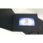 PU VIF ভিডিও ব্রোশার 10.1 ইঞ্চি LCD স্ক্রিন লেদার কভারের সাথে রিয়েল লেদার ভিডিও বুক